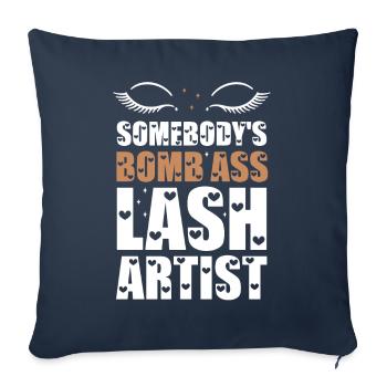 Quelqu’un Bomb Ass Lash Artiste - Housse de coussin décorative 45 x 45 cm - bleu marine - Devant
