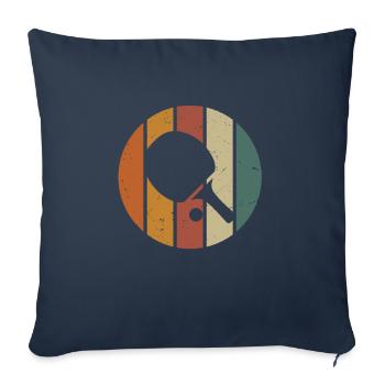 Tennis de Table Rétro Vintage - Housse de coussin décorative 45 x 45 cm - bleu marine - Devant