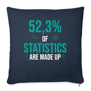 52 Percent Of Statistics Are Made Up - Sofa pillowcase 17,3'' x 17,3'' (45 x 45 cm) - navy - Front