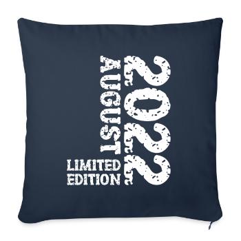 2022 août édition limitée 1er anniversaire - Housse de coussin décorative 45 x 45 cm - bleu marine - Devant
