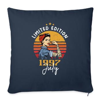 Juillet 1997 - Anniversaire en juillet 1997 Cadeau - Housse de coussin décorative 45 x 45 cm - bleu marine - Devant