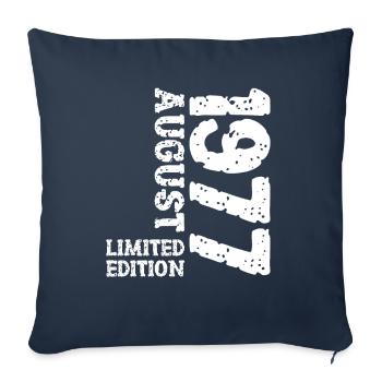 1977 Août Édition Limitée 46e Tenue d’anniversaire - Housse de coussin décorative 45 x 45 cm - bleu marine - Devant