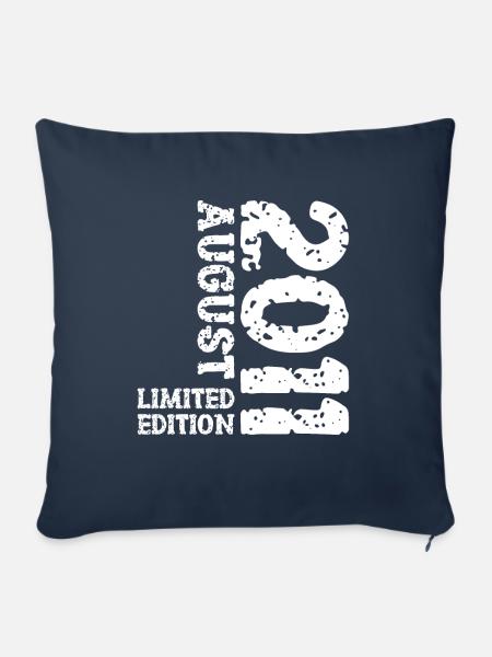 2011 August Limited Edition 12. Geburtstag Outfit - Sofakissenbezug 45 x 45 cm - Navy