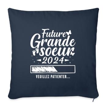 Future Grande Soeur 2024 - Housse de coussin décorative 45 x 45 cm - bleu marine - Devant