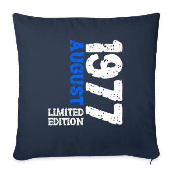 1977 Août Édition Limitée 46e Tenue d’anniversaire - Housse de coussin décorative 45 x 45 cm - bleu marine - Devant