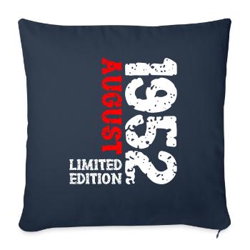 1952 Août Édition Limitée 71e Tenue d’anniversaire - Housse de coussin décorative 45 x 45 cm - bleu marine - Devant