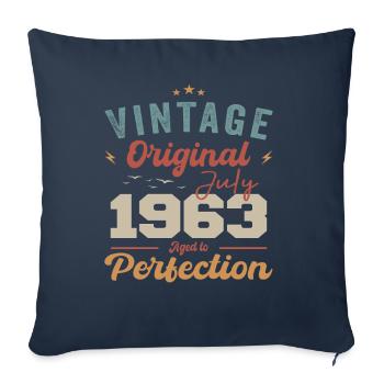 Juli 1963 Geburtstag Juli 1963 Original 1963 Juli - Sofakissenbezug 45 x 45 cm - Navy - Vorne