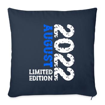 2022 août édition limitée 1er anniversaire - Housse de coussin décorative 45 x 45 cm - bleu marine - Devant