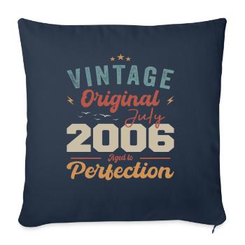 July 2006 Birthday July 2006 Original 2006 July - Sofa pillowcase 17,3'' x 17,3'' (45 x 45 cm) - navy - Front