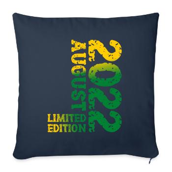 2022 août édition limitée 1er anniversaire - Housse de coussin décorative 45 x 45 cm - bleu marine - Devant