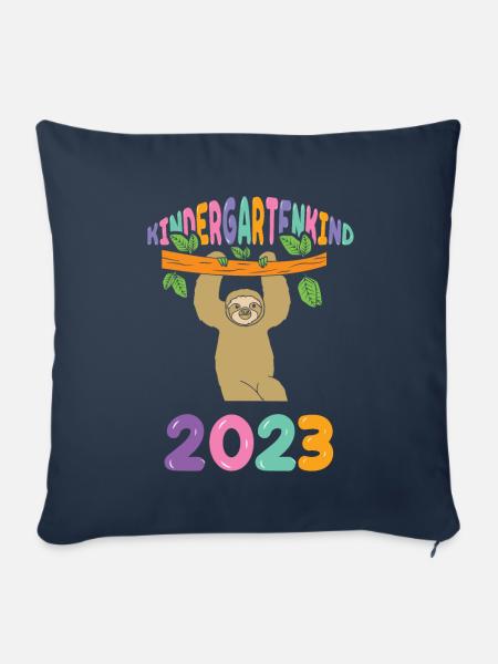Faultier Kita Kindergarten 2023 - Sofakissenbezug 45 x 45 cm - Navy