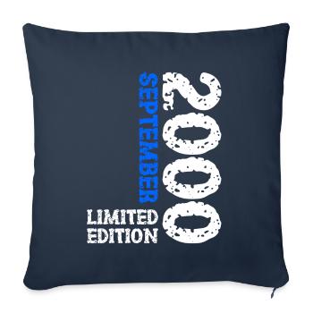 2000 Septembre Édition Limitée 23rd Birthday Deco - Housse de coussin décorative 45 x 45 cm - bleu marine - Devant