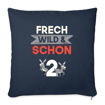 2 Jahre Geburtstag Junge Mädchen Esel - Sofakissenbezug 45 x 45 cm - Navy - Vorne