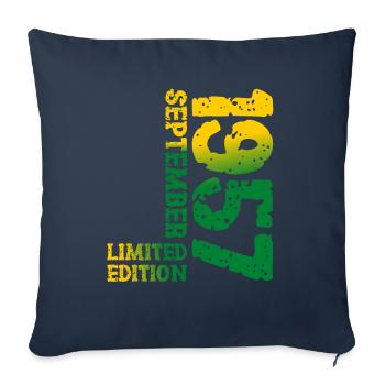 1957 September Limited Edition 66th Birthday Decoration - Sofa pillowcase 17,3'' x 17,3'' (45 x 45 cm) - navy - Front