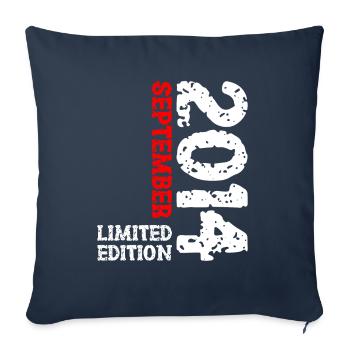 2014 Septembre Edition Limitée Décoration du 9ème anniversaire - Housse de coussin décorative 45 x 45 cm - bleu marine - Devant