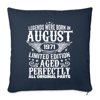 Août 1971 Jubilé 1971 Légendes Août - Housse de coussin décorative 45 x 45 cm - bleu marine - Devant
