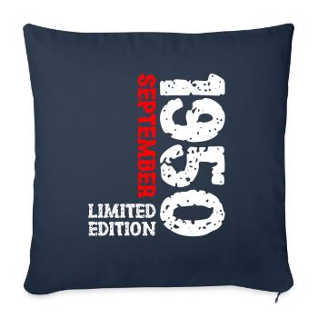 1950 September Limited Edition 73rd Birthday Decoration - Sofa pillowcase 17,3'' x 17,3'' (45 x 45 cm) - navy - Front