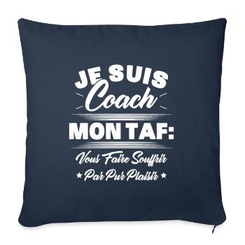 Homme Coach Humour Cadeau Sportif Coach - Housse de coussin décorative 45 x 45 cm - bleu marine - Devant