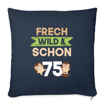 Geschenk 75 Jahre Geburtstag Igel - Sofakissenbezug 45 x 45 cm - Navy - Vorne