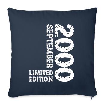 2000 Septembre Édition Limitée 23rd Birthday Deco - Housse de coussin décorative 45 x 45 cm - bleu marine - Devant