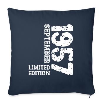 1957 September Limited Edition 66th Birthday Decoration - Sofa pillowcase 17,3'' x 17,3'' (45 x 45 cm) - navy - Front
