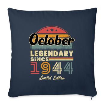 Vintage October 1944 Birthday Gift - Sofa pillowcase 17,3'' x 17,3'' (45 x 45 cm) - navy - Front