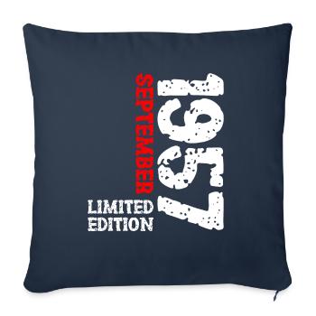 1957 September Limited Edition 66th Birthday Decoration - Sofa pillowcase 17,3'' x 17,3'' (45 x 45 cm) - navy - Front