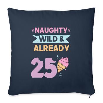 Geschenk 25 Jahre Geburtstag Eis essen - Sofakissenbezug 45 x 45 cm - Navy - Vorne