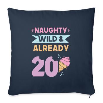 Geschenk 20 Jahre Geburtstag Eis essen - Sofakissenbezug 45 x 45 cm - Navy - Vorne