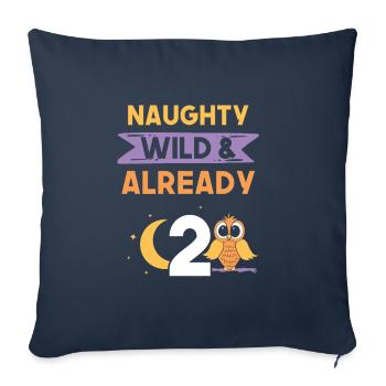2 Jahre Geburtstag Junge Mädchen Eule - Sofakissenbezug 45 x 45 cm - Navy - Vorne