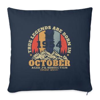 Original octobre 1954 vintage anniversaire 1954 - Housse de coussin décorative 45 x 45 cm - bleu marine - Devant