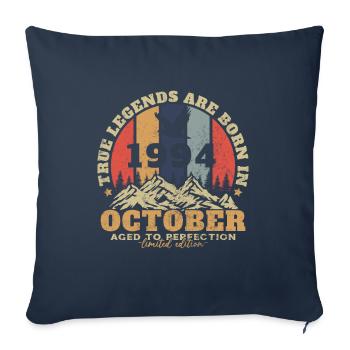 Original octobre 1994 vintage anniversaire 1994 - Housse de coussin décorative 45 x 45 cm - bleu marine - Devant