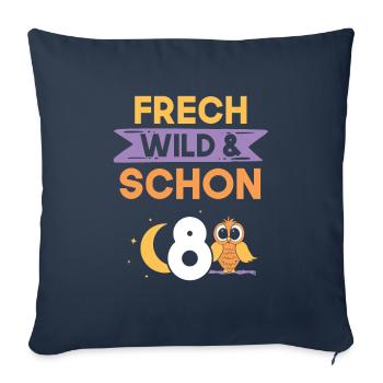 8 Jahre Geburtstag Junge Mädchen Eule - Sofakissenbezug 45 x 45 cm - Navy - Vorne