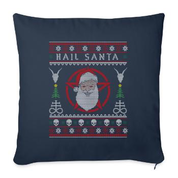 I Pentagramme du diable satanique - Housse de coussin décorative 45 x 45 cm - bleu marine - Devant