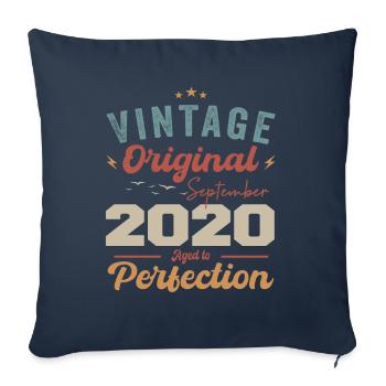 September 2020 Anniversary 2020 September Gift - Sofa pillowcase 17,3'' x 17,3'' (45 x 45 cm) - navy - Front