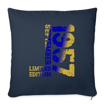 1957 September Limited Edition 66th Birthday Decoration - Sofa pillowcase 17,3'' x 17,3'' (45 x 45 cm) - navy - Front