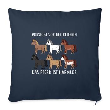 HORSESPACKVORSICHTVORDERREITEN - Sofa pillowcase 17,3'' x 17,3'' (45 x 45 cm) - navy - Front