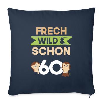 Geschenk 60 Jahre Geburtstag Igel - Sofakissenbezug 45 x 45 cm - Navy - Vorne