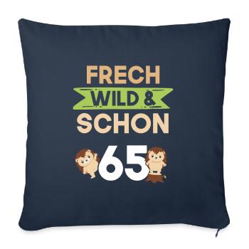 Geschenk 65 Jahre Geburtstag Igel - Sofakissenbezug 45 x 45 cm - Navy - Vorne