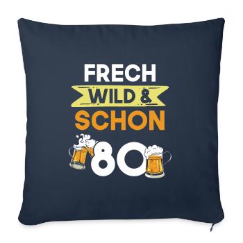Geschenk 80 Jahre Geburtstag Bier Biertrinker - Sofakissenbezug 45 x 45 cm - Navy - Vorne