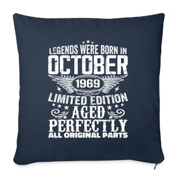 Les légendes sont nées en octobre 1969 - 1969 - Housse de coussin décorative 45 x 45 cm - bleu marine - Devant