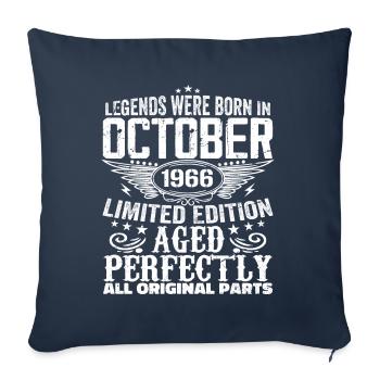 Les légendes sont nées en Octobre 1966 - 1966 - Housse de coussin décorative 45 x 45 cm - bleu marine - Devant