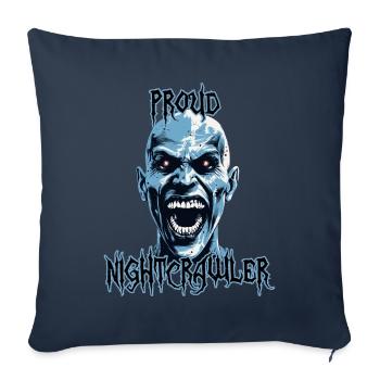 Proud Nightcrawler, oiseau de nuit, effrayant - Housse de coussin décorative 45 x 45 cm - bleu marine - Devant