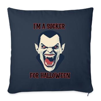 fanged vampire, sucker for Halloween - Sofa pillowcase 17,3'' x 17,3'' (45 x 45 cm) - navy - Front