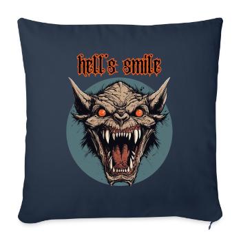 Demon Orc Head, Hell's Smile - Sofa pillowcase 17,3'' x 17,3'' (45 x 45 cm) - navy - Front