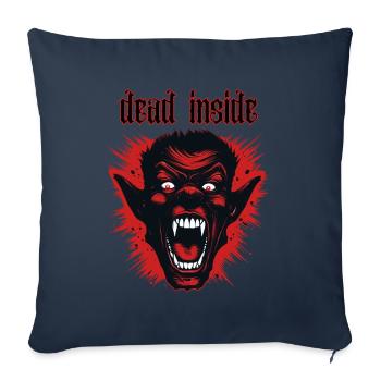 Une tête de démon humaine, Dead Inside - Housse de coussin décorative 45 x 45 cm - bleu marine - Devant