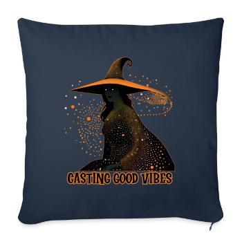 Witch Casting Vibes, Halloween - Housse de coussin décorative 45 x 45 cm - bleu marine - Devant