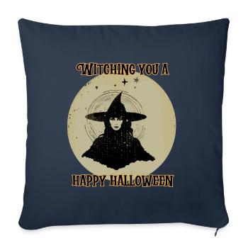 Vous envoûtant un joyeux Halloween - Housse de coussin décorative 45 x 45 cm - bleu marine - Devant