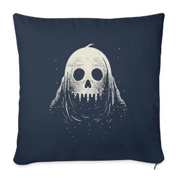 Ghost head with a pumpkin face - Sofa pillowcase 17,3'' x 17,3'' (45 x 45 cm) - navy - Front