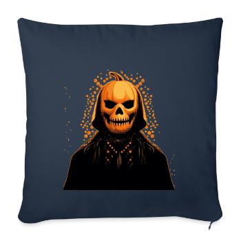 Kürbiskopf-Bösewicht mit Umhang. Halloween - Sofakissenbezug 45 x 45 cm - Navy - Vorne